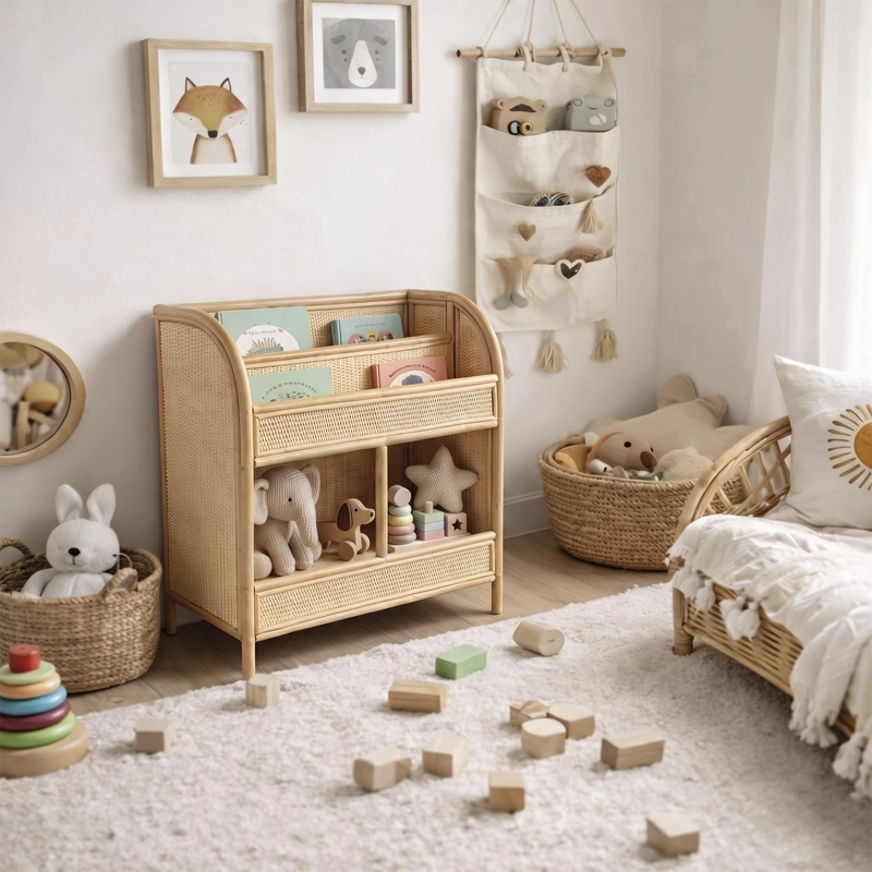 LIBRERO INFANTIL INDIGO RATAN NATURAL FORM - 2