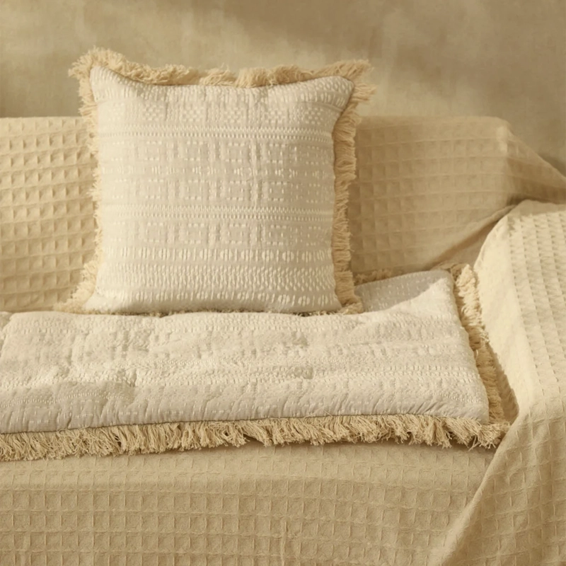 FUNDA COJIN DAKOTA 60X60 BEIGE CALMA HOUSE - 5