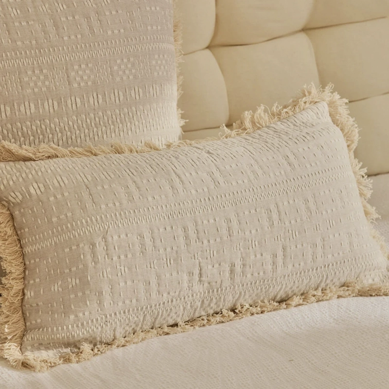 FUNDA COJIN DAKOTA 30X60 BEIGE CALMA HOUSE - 2