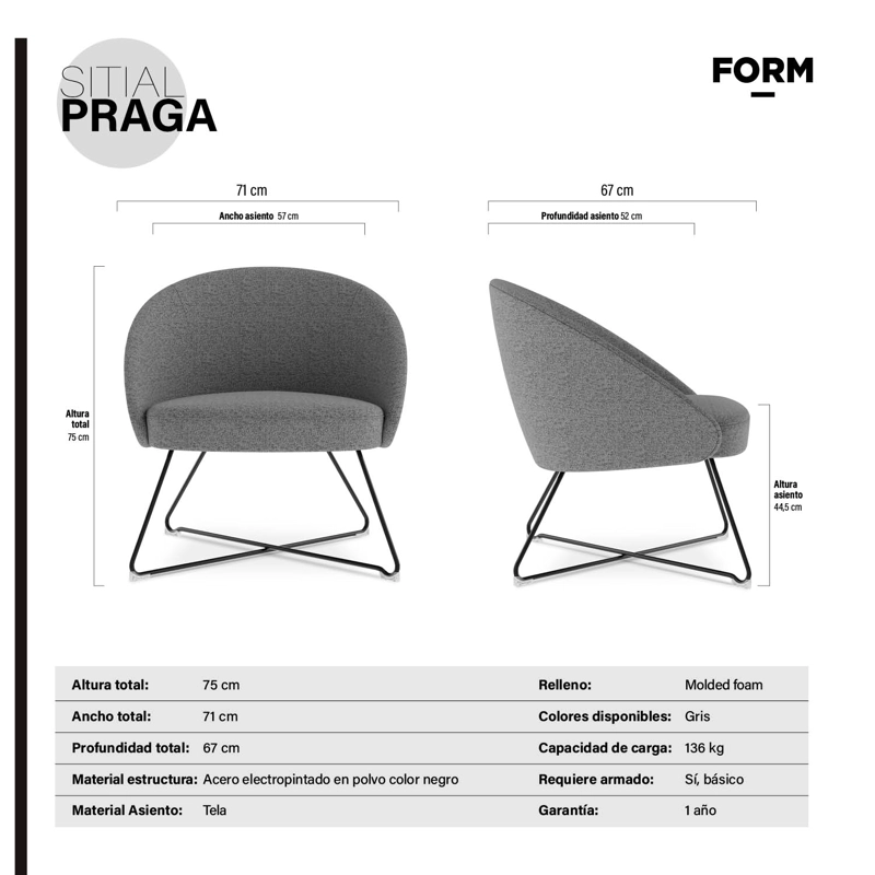 SITIAL PRAGA GRIS FORM - 6