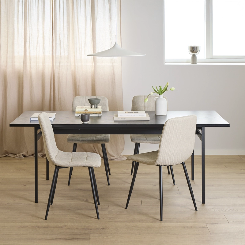 MESA COMEDOR ANGUS NEGRO FORM - 2