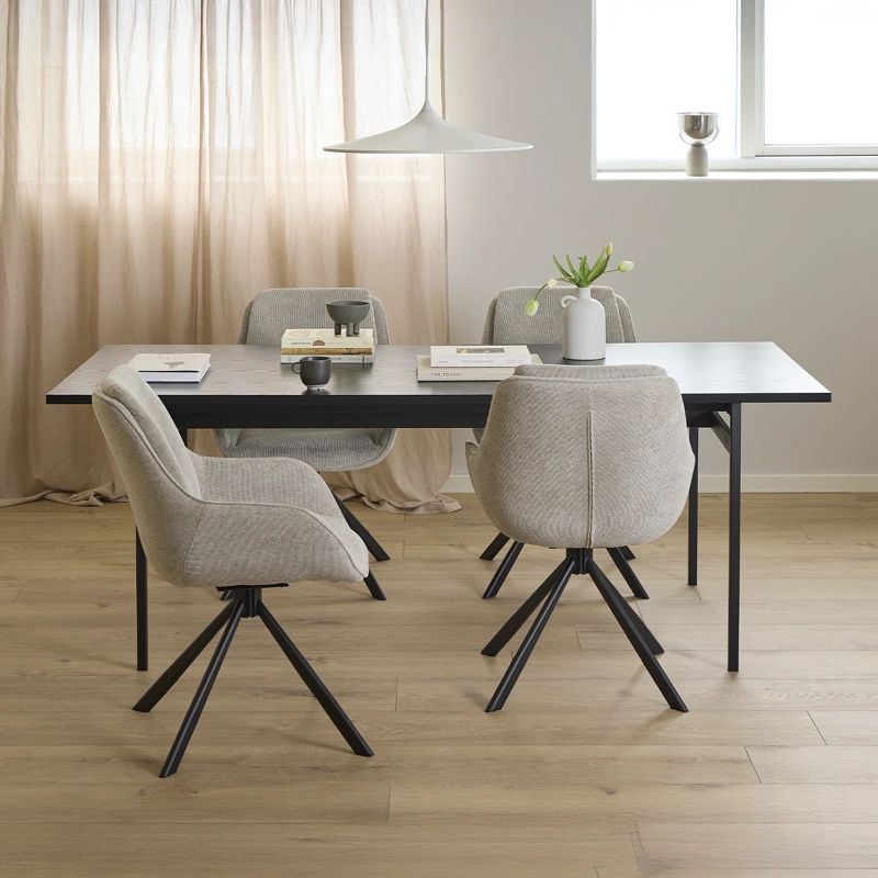MESA COMEDOR ANGUS NEGRO FORM - 9