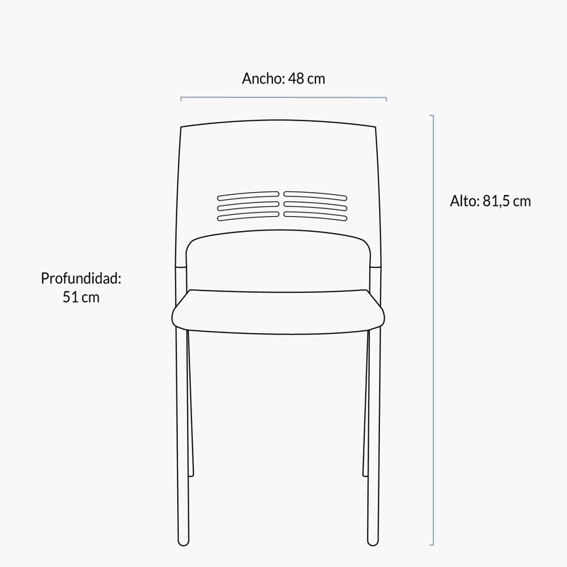SILLA VISITA COLORE GRIS FORM - 5