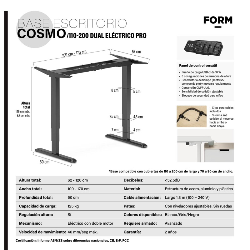 BASE ACERO COSMO 110-200 DUAL ELE CTRICO PRO NEGRO FORM - 6