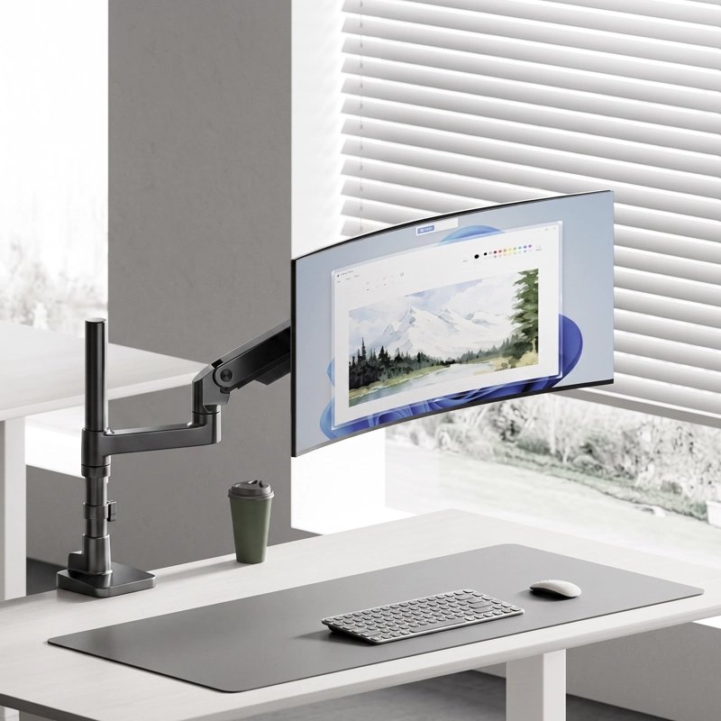 SOPORTE MONITOR ESCRITORIO PRO USB NEGRO FORM - 2