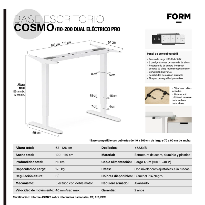 BASE ACERO COSMO 110-200 DUAL ELE CTRICO PRO BLANCO FORM - 6
