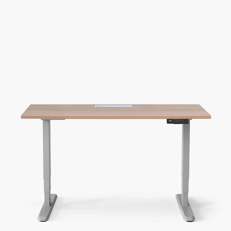 ESCRITORIO COSMO 160X70 ELE CTRICO DUAL PRO C/P NAT/GRIS FORM - 1