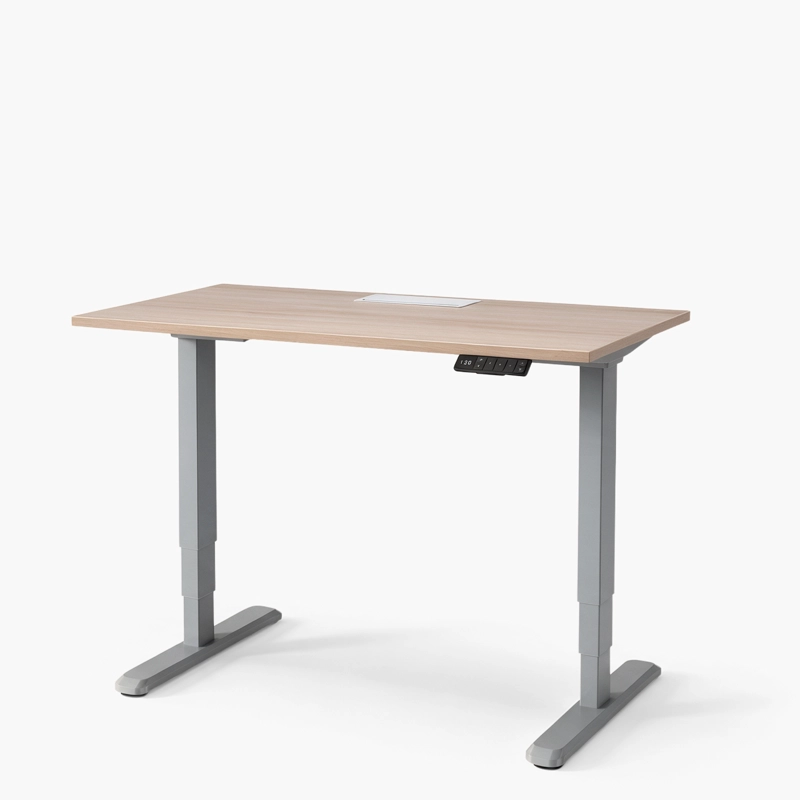 ESCRITORIO COSMO 160X70 ELE CTRICO DUAL PRO C/P NAT/GRIS FORM - 2