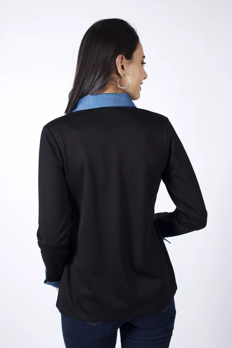 BLUSA CON APLICACION MEZCLILLA - 3