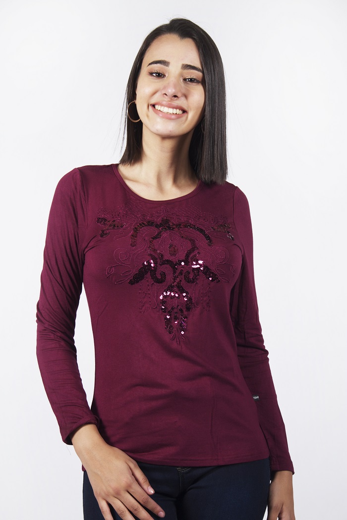 POLERA ESTAMPADA MANGA LARGA - 1