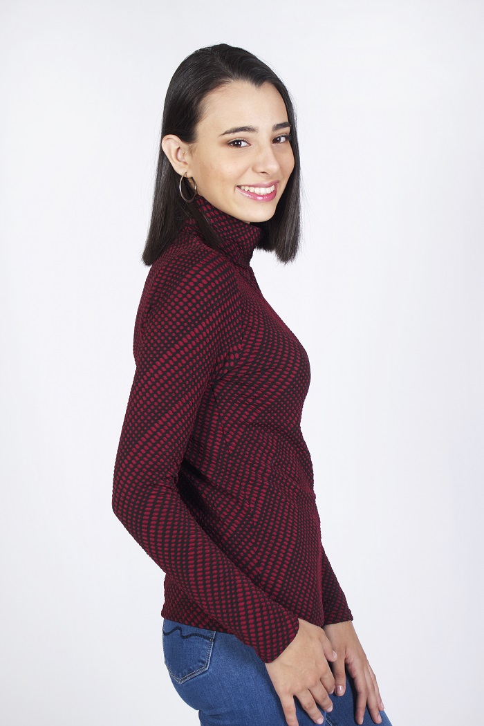 POLERA LUNARES CUELLO ALTO - 2