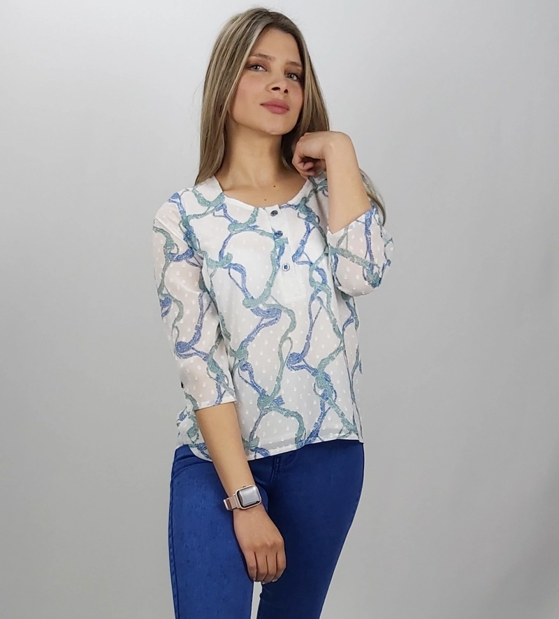 BLUSON CHIFON JACQUARD - 1
