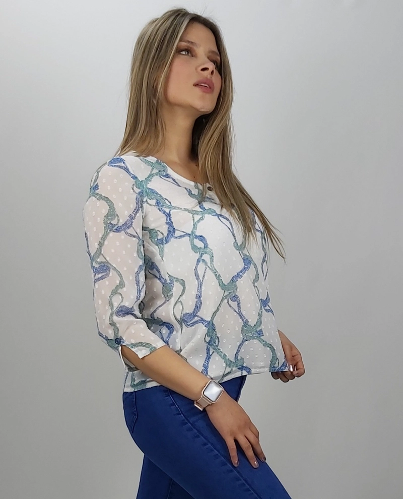 BLUSON CHIFON JACQUARD - 2