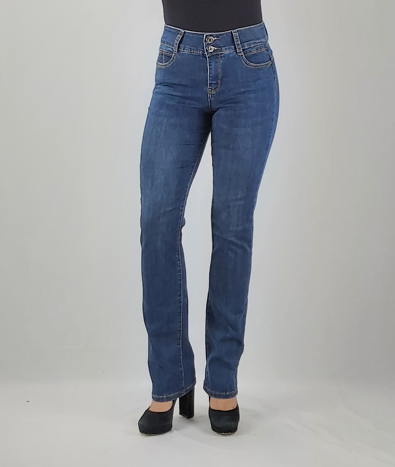 JEANS RECTO TIRO ALTO PUSH UP - 1