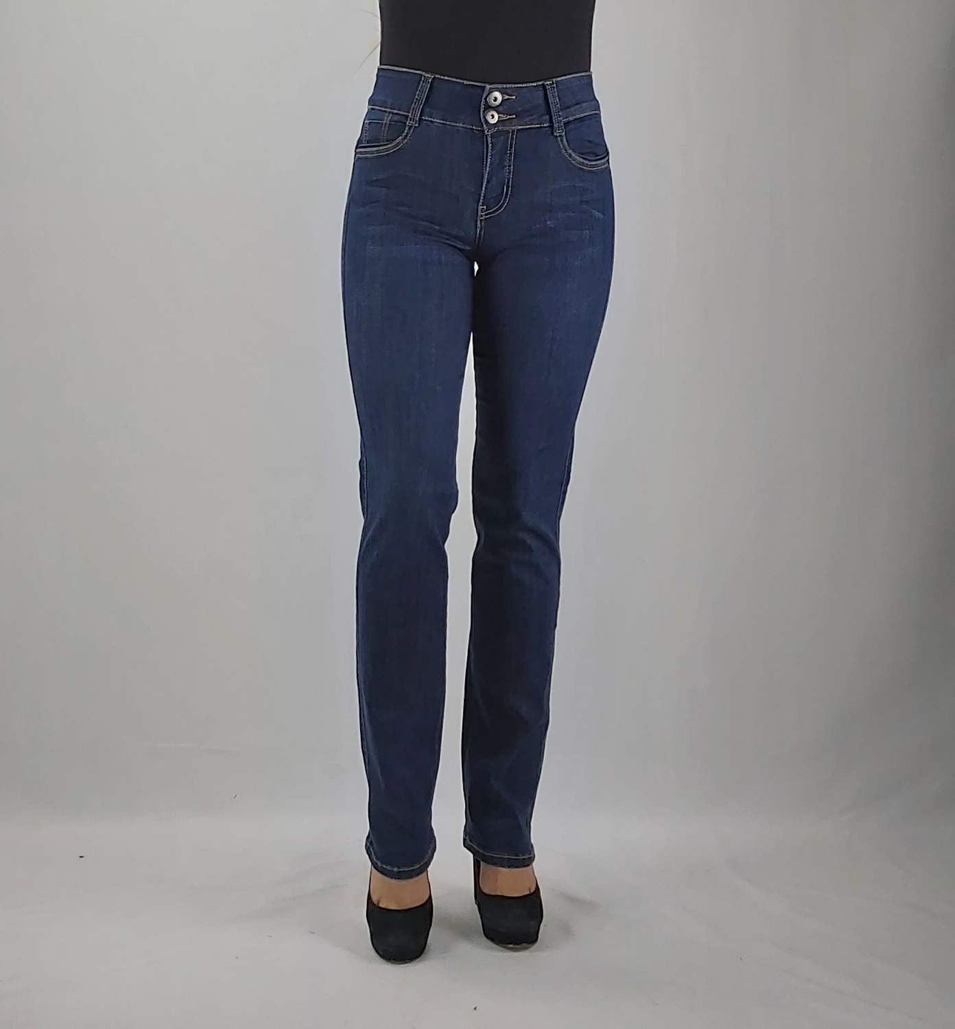 JEANS RECTO TIRO ALTO PUSH UP - 1