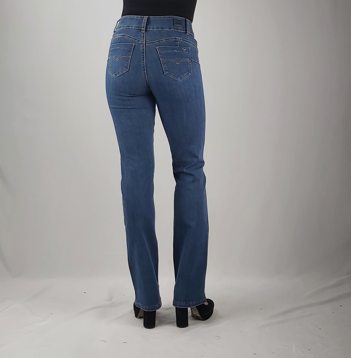 JEANS MUJER TENTATION AZUL RECTO TIRO ALTO PUSH UP - 3