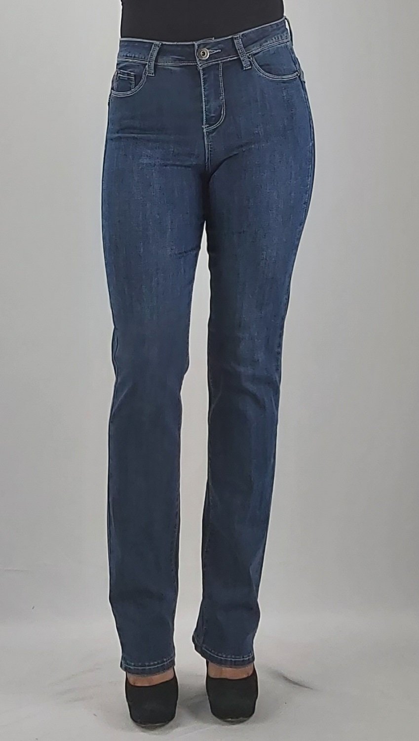 JEANS RECTO TIRO ALTO PUSH UP - 1