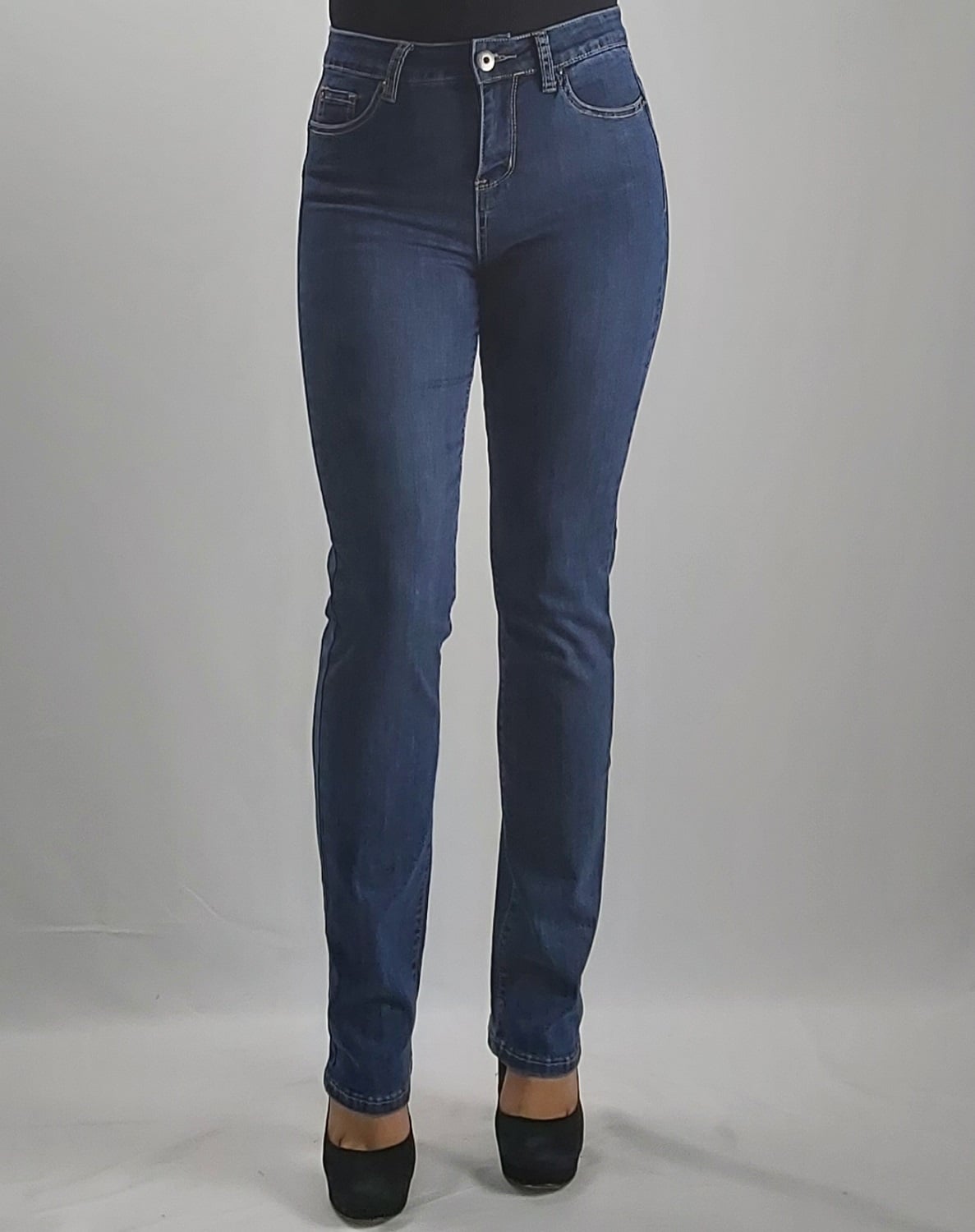 JEANS RECTO TIRO ALTO PUSH UP - 1