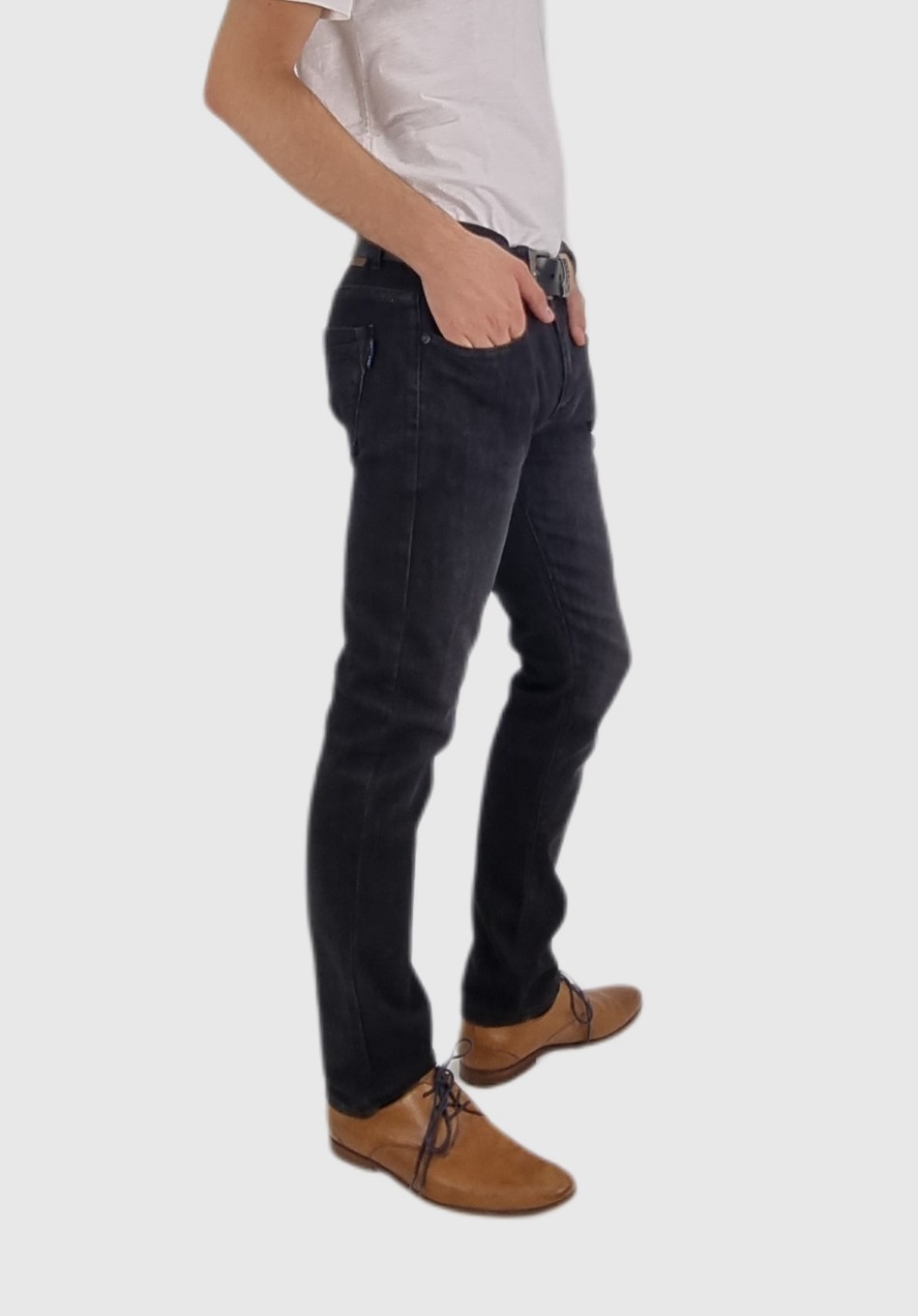 JEANS SKINNY HOMBRE TRAFFIC NEGRO SEMI PITILLO - 2