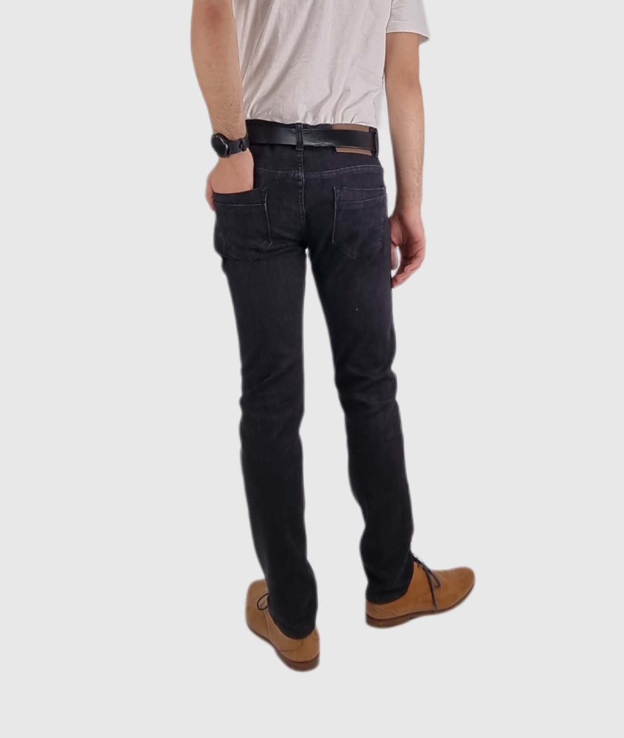JEANS SKINNY HOMBRE TRAFFIC NEGRO SEMI PITILLO - 4