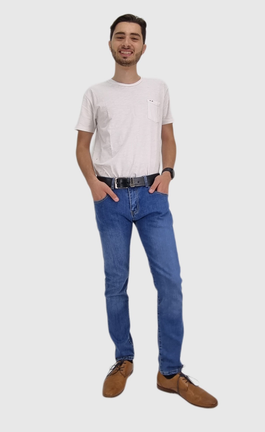 JEANS SKINNY HOMBRE TRAFFIC AZUL CIELO SEMI PITILLO - 1