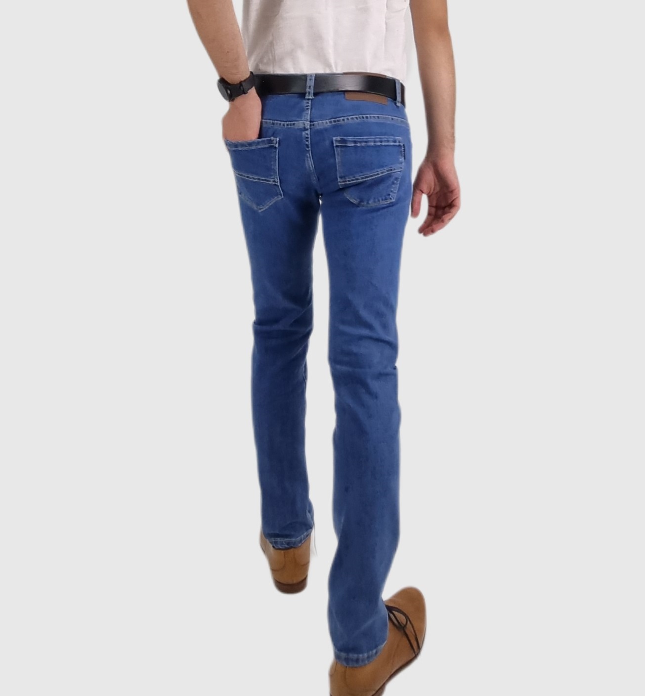 JEANS SKINNY HOMBRE TRAFFIC AZUL CIELO SEMI PITILLO - 4