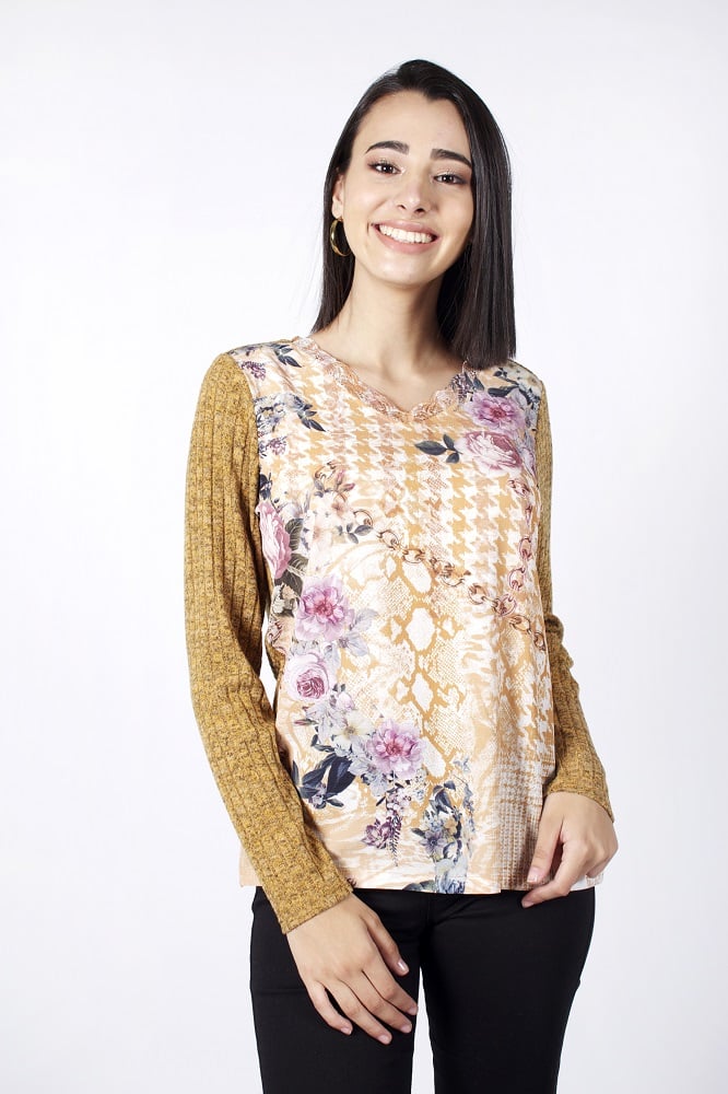 POLERA PRINTER FLORES - 1