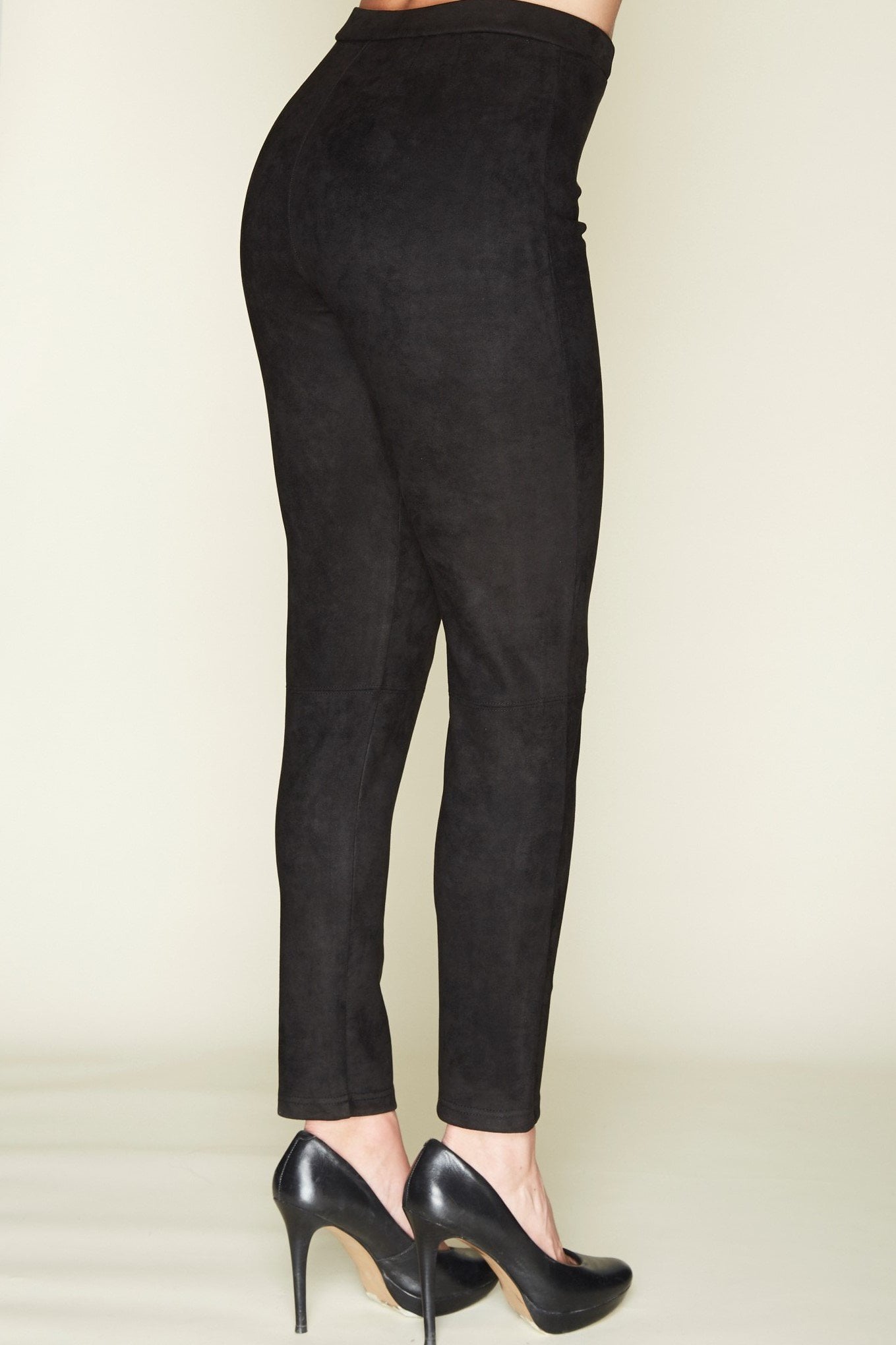 CALZA MUJER TENTATION NEGRO SUEDE CON CIERRE - 2