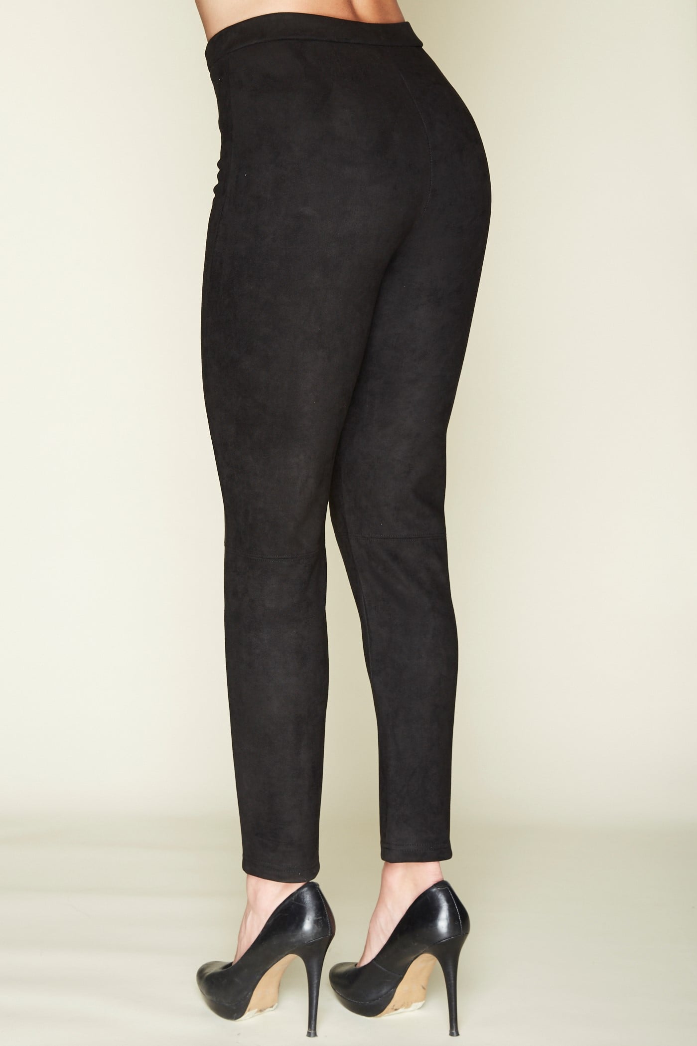 CALZA MUJER TENTATION NEGRO SUEDE CON CIERRE - 3