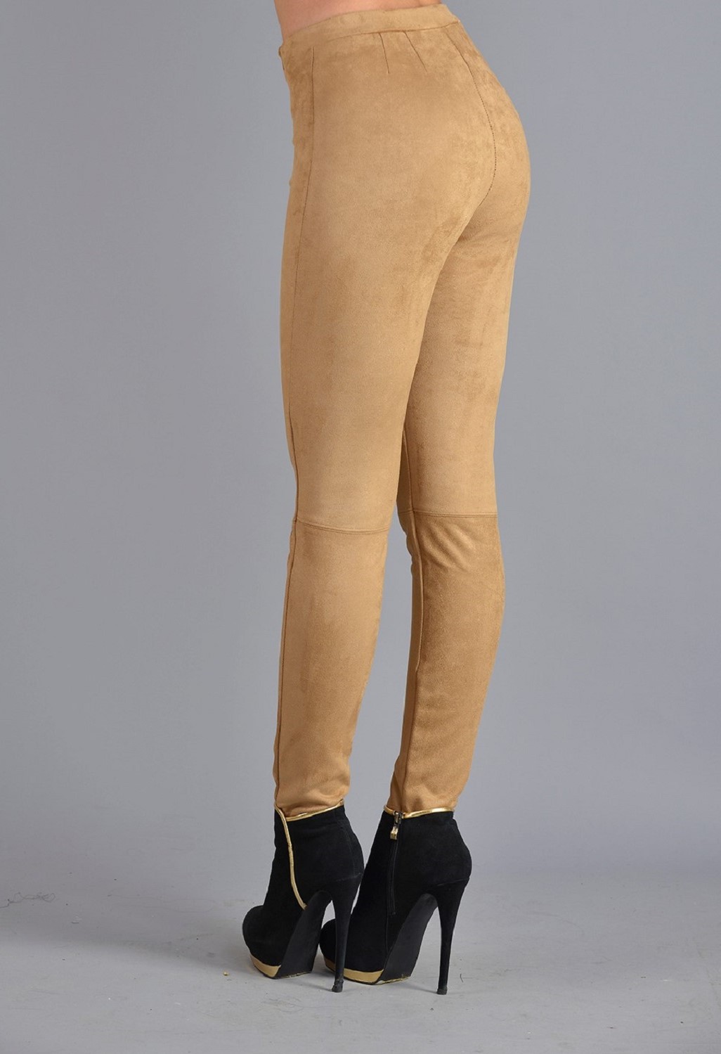 CALZA MUJER TENTATION BEIGE SUEDE CON CIERRE - 3