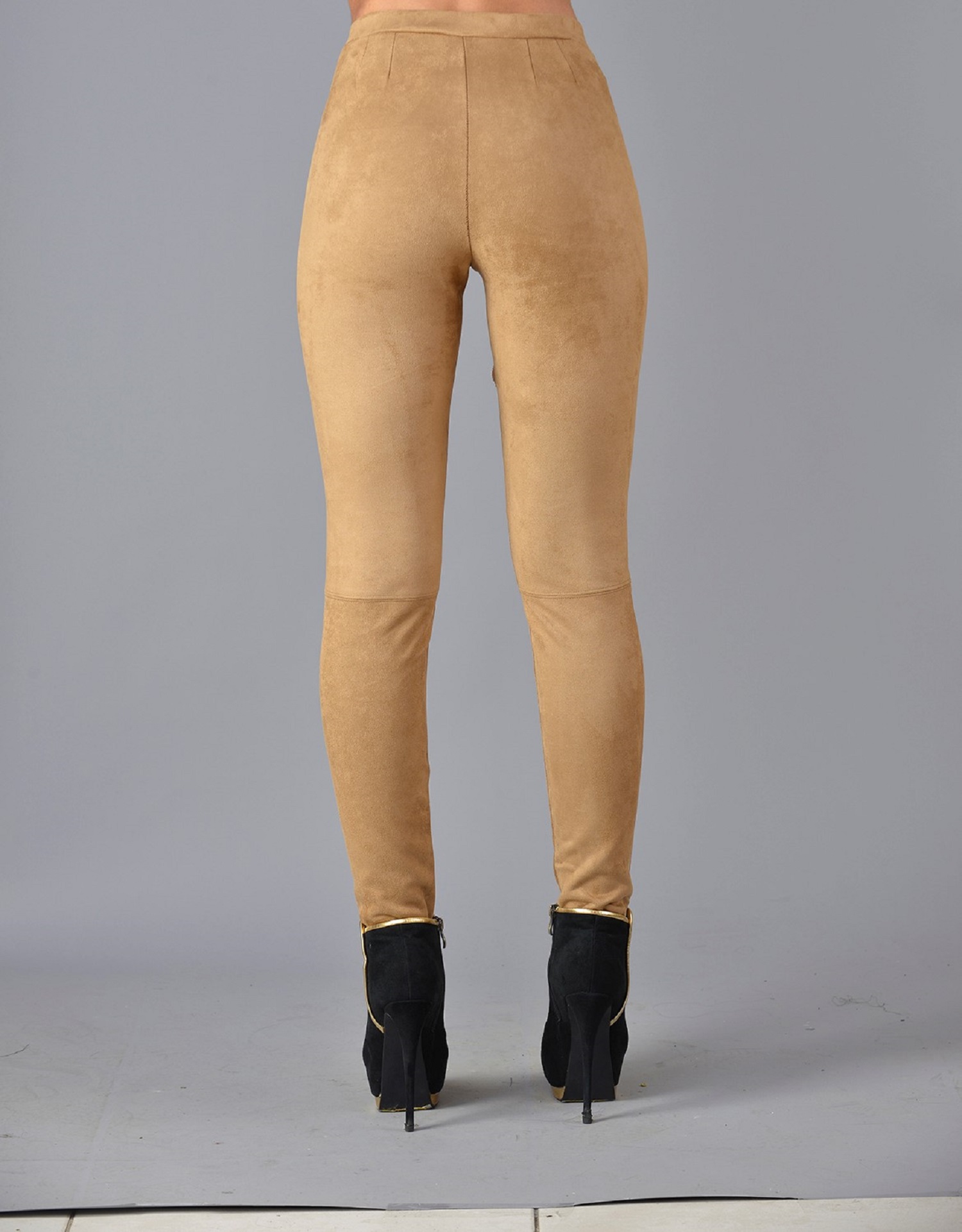 CALZA MUJER TENTATION BEIGE SUEDE CON CIERRE - 4