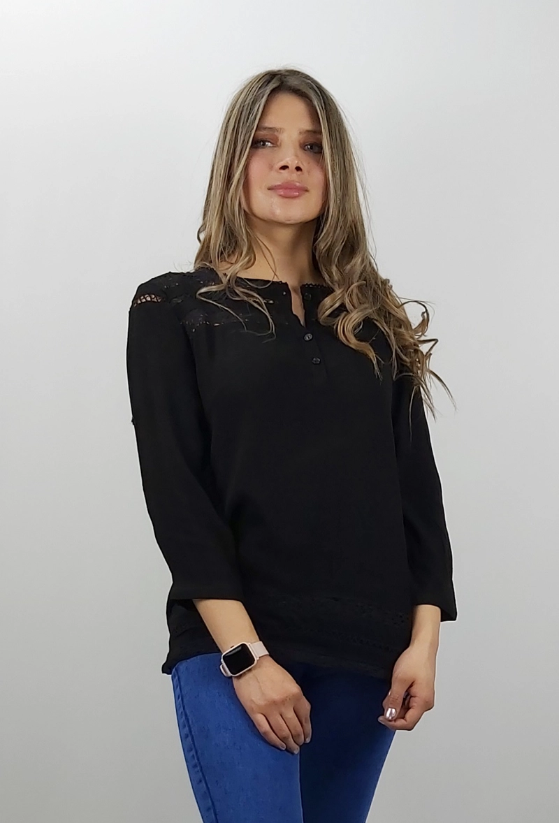 BLUSA APLICACION CROCHET - 1