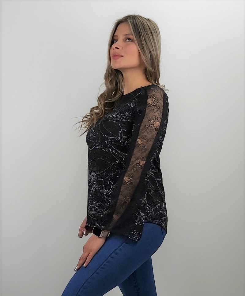 BLUSA APLICACION MANGA - 3