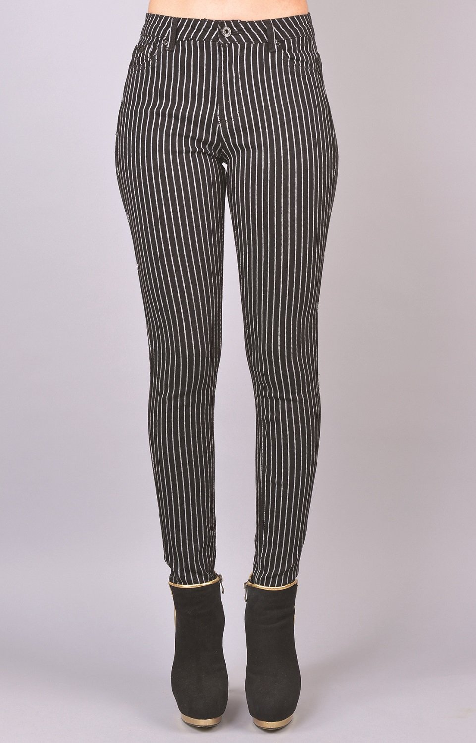 PANTALON MUJER TENTATION NEGRO ESTAMPADO RAYAS - 1