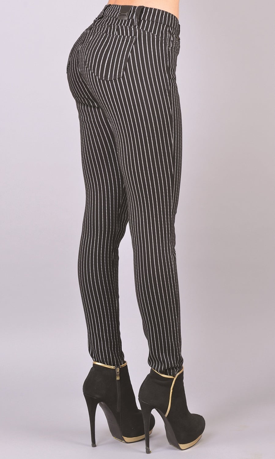 PANTALON MUJER TENTATION NEGRO ESTAMPADO RAYAS - 2