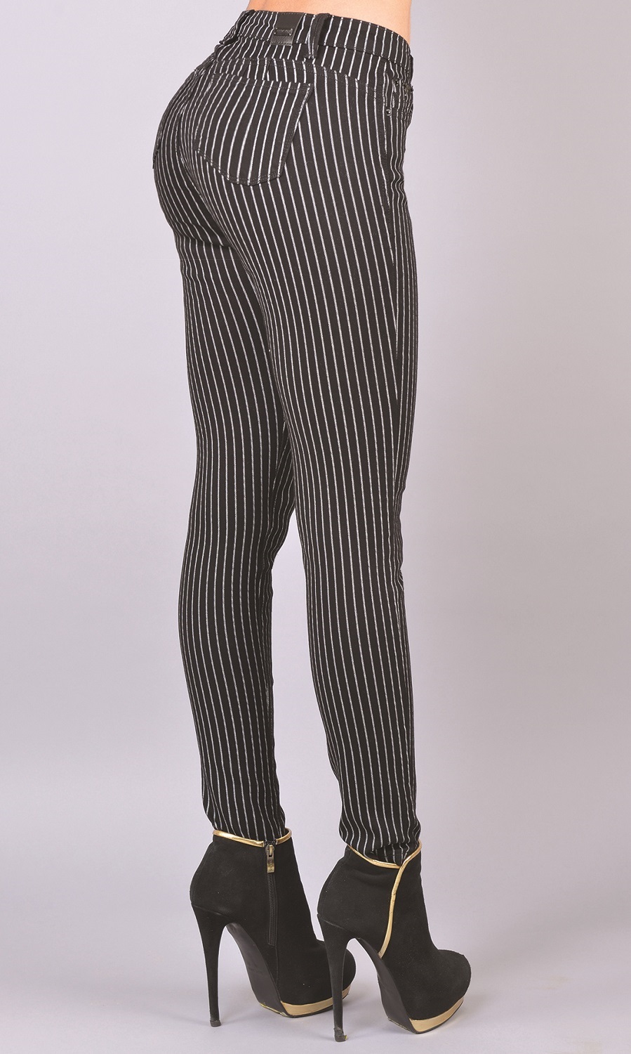PANTALON MUJER TENTATION NEGRO ESTAMPADO RAYAS - 2