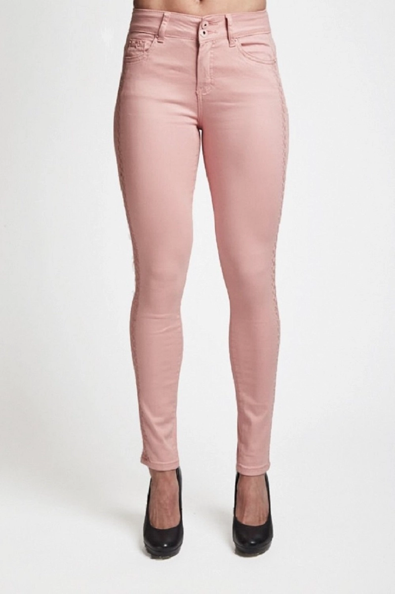 PANTALÓN MUJER TENTATION PALO ROSA TOBILLERO GAB. CORDON COSTADO - 1