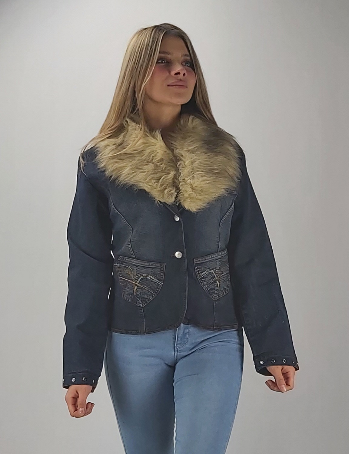 CHAQUETA MEZCLILLA AZUL - 1