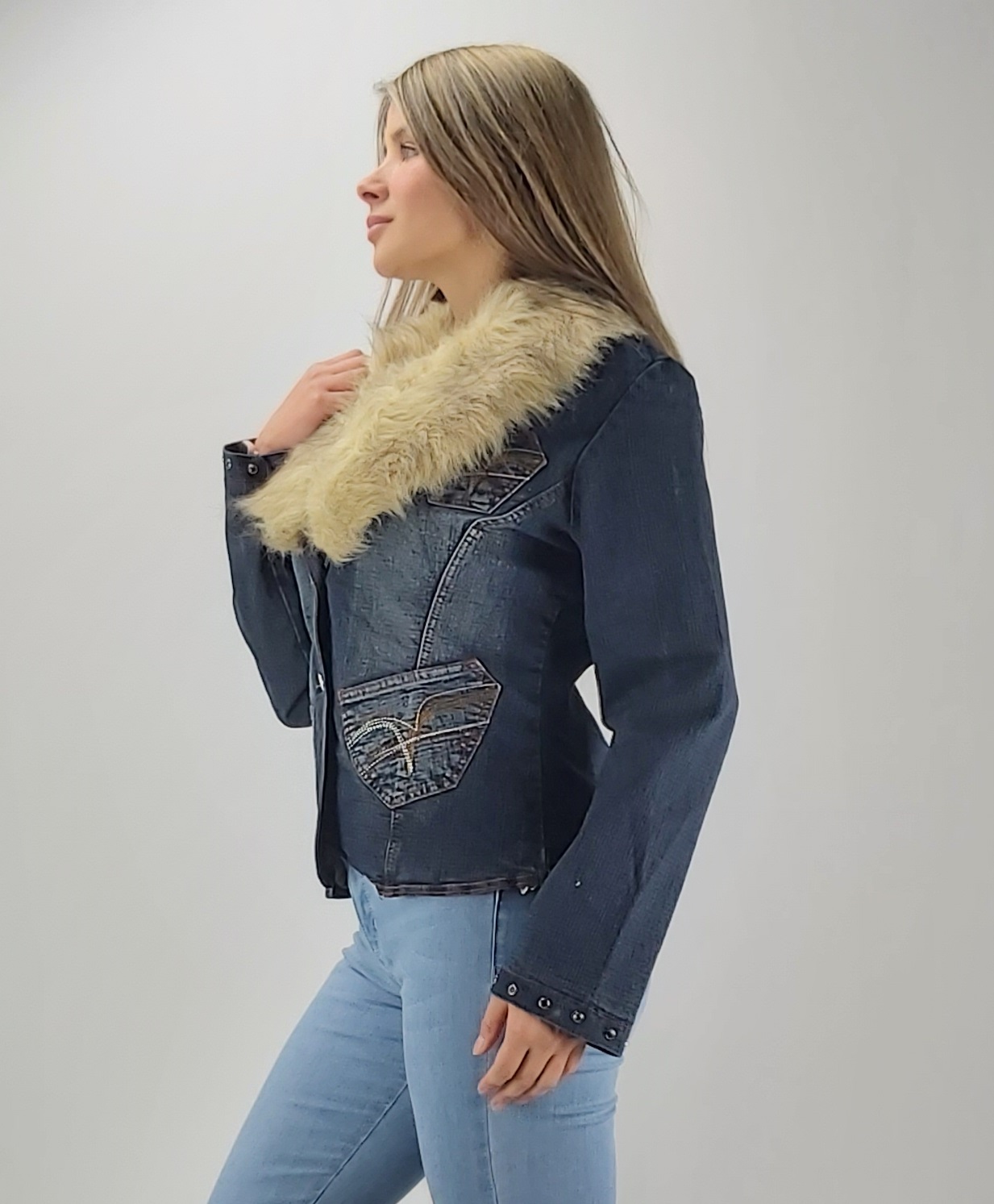 CHAQUETA MEZCLILLA AZUL - 3