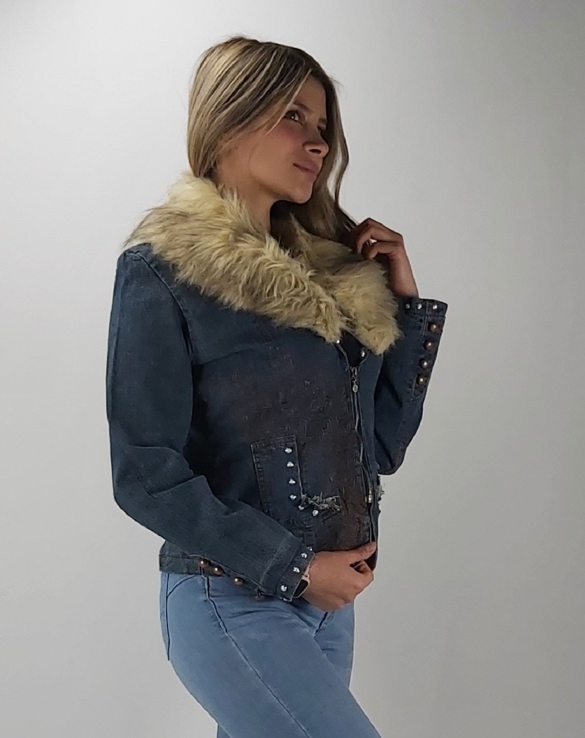 CHAQUETA MEZCLILLA CON CIERRE - 2