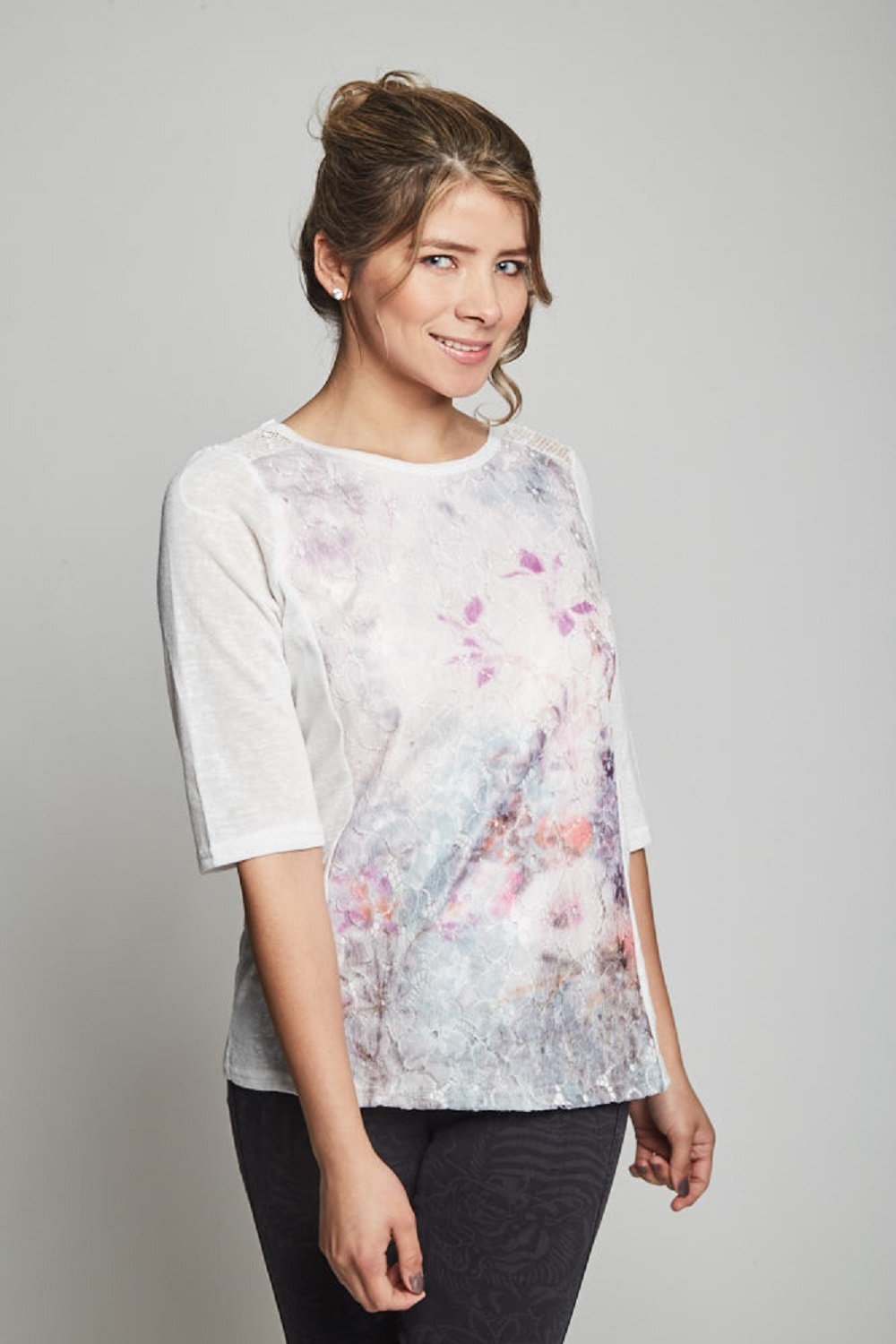 POLERA ESTAMPADO FLOR - 1