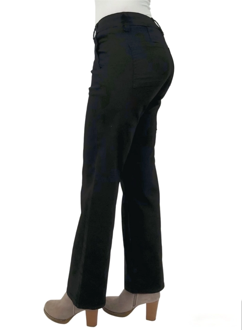 PANTALON ALGODÓN PUSH UP MUJER TENTATION NEGRO GABARDINA CARGO - 2
