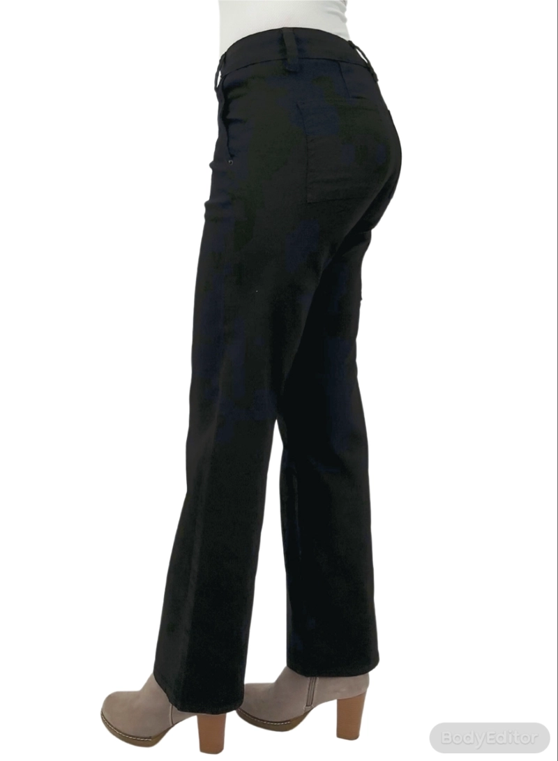 PANTALON ALGODÓN PUSH UP MUJER TENTATION NEGRO GABARDINA CARGO - 4