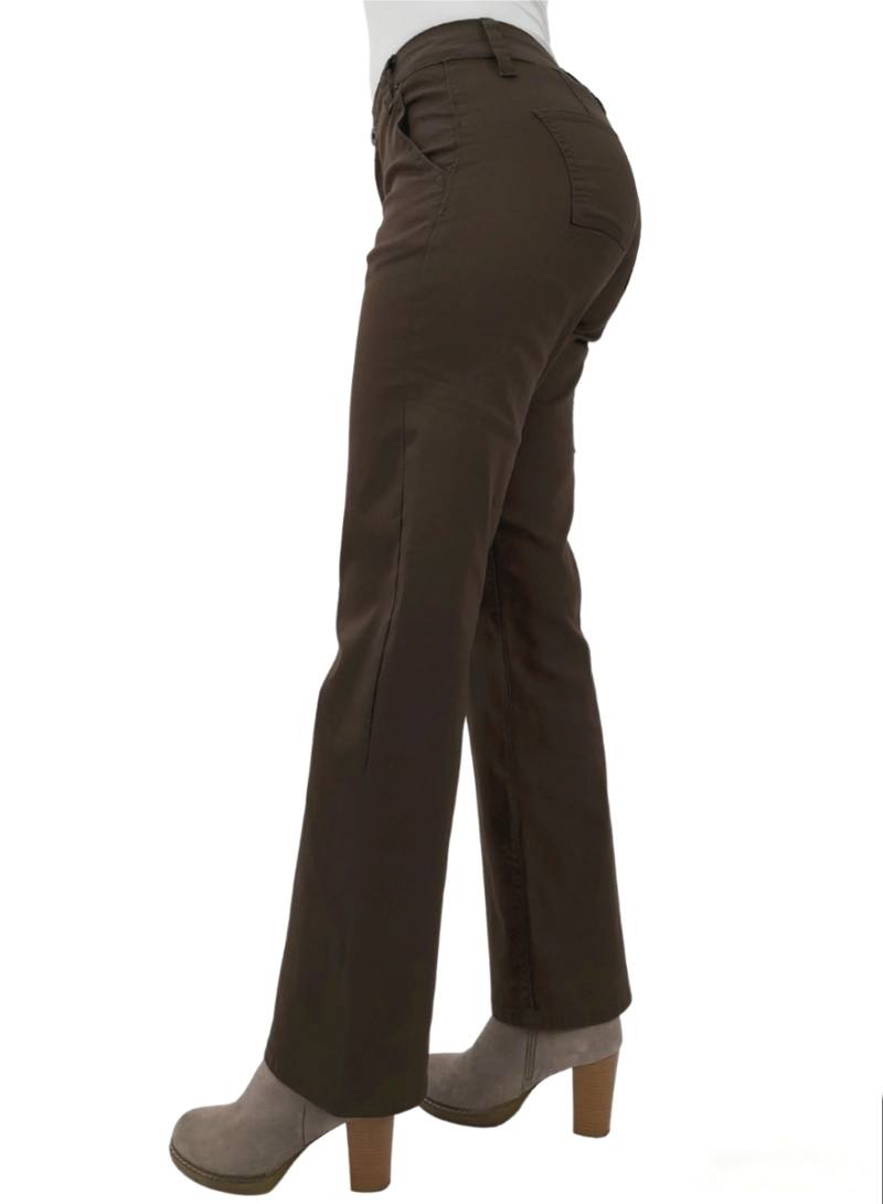 PANTALON ALGODÓN PUSH UP MUJER TENTATION CAFÉ GABARDINA CARGO - 2