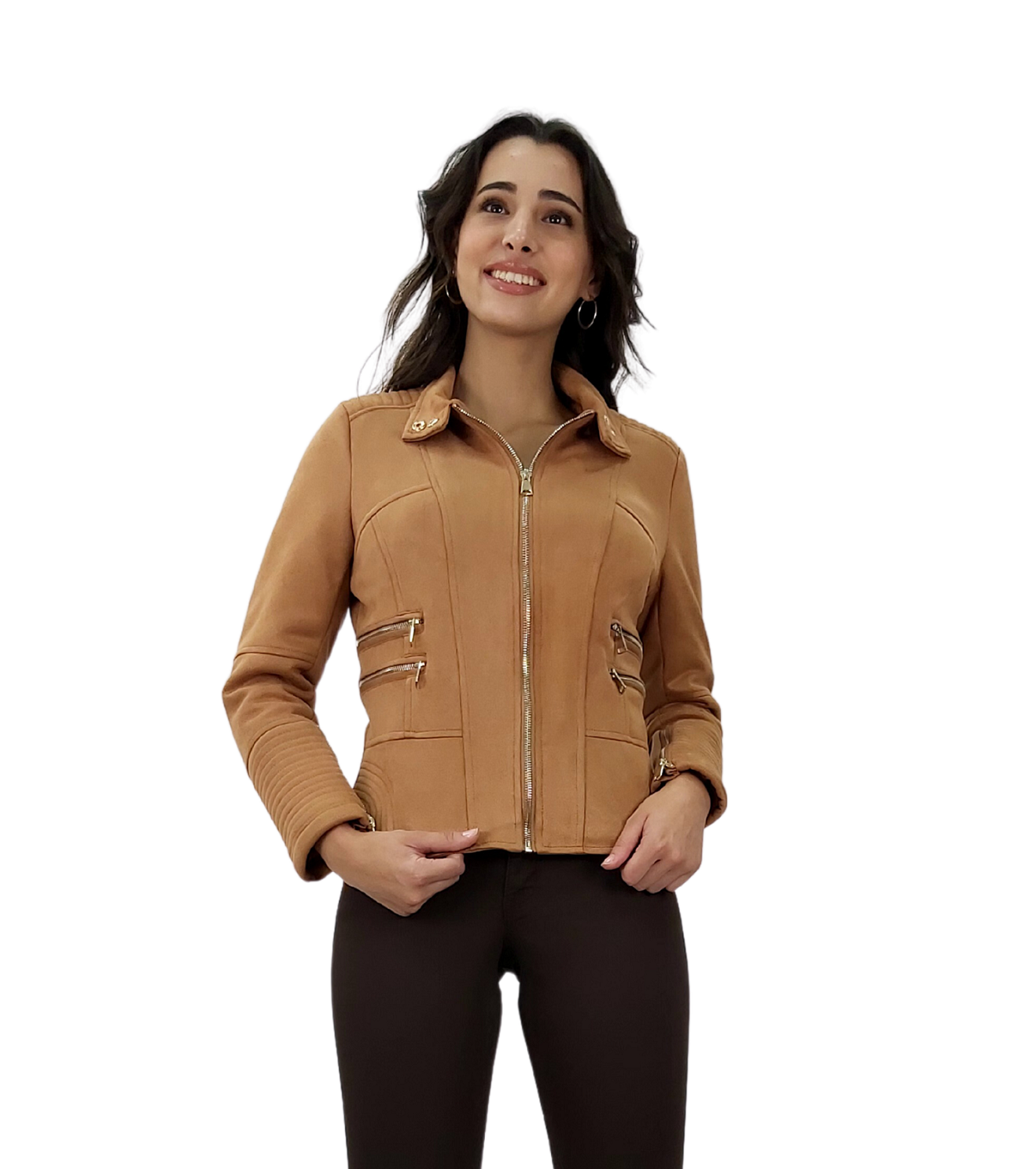 CASACA ACOLCHADA CUELLO MAO CAMEL - 1