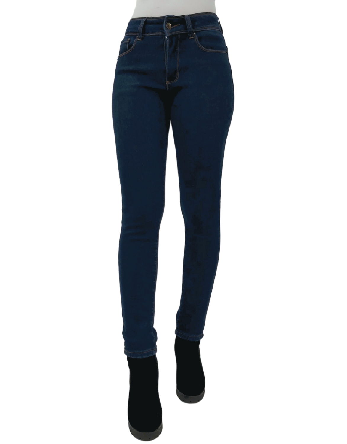 JEANS ALGODÓN SKINNY MUJER TENTATION DARK BLUE CON PIEL T.A. PUSH UP - 1
