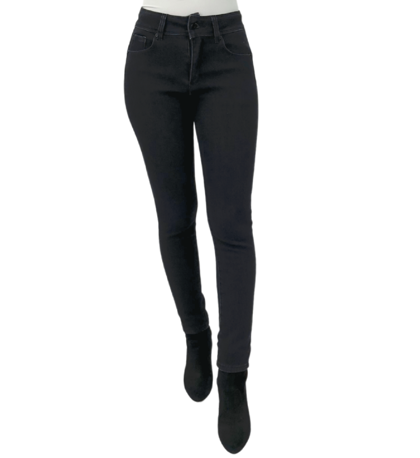 JEANS ALGODÓN SKINNY MUJER TENTATION BLACK CON PIEL T.A. PUSH UP - 1