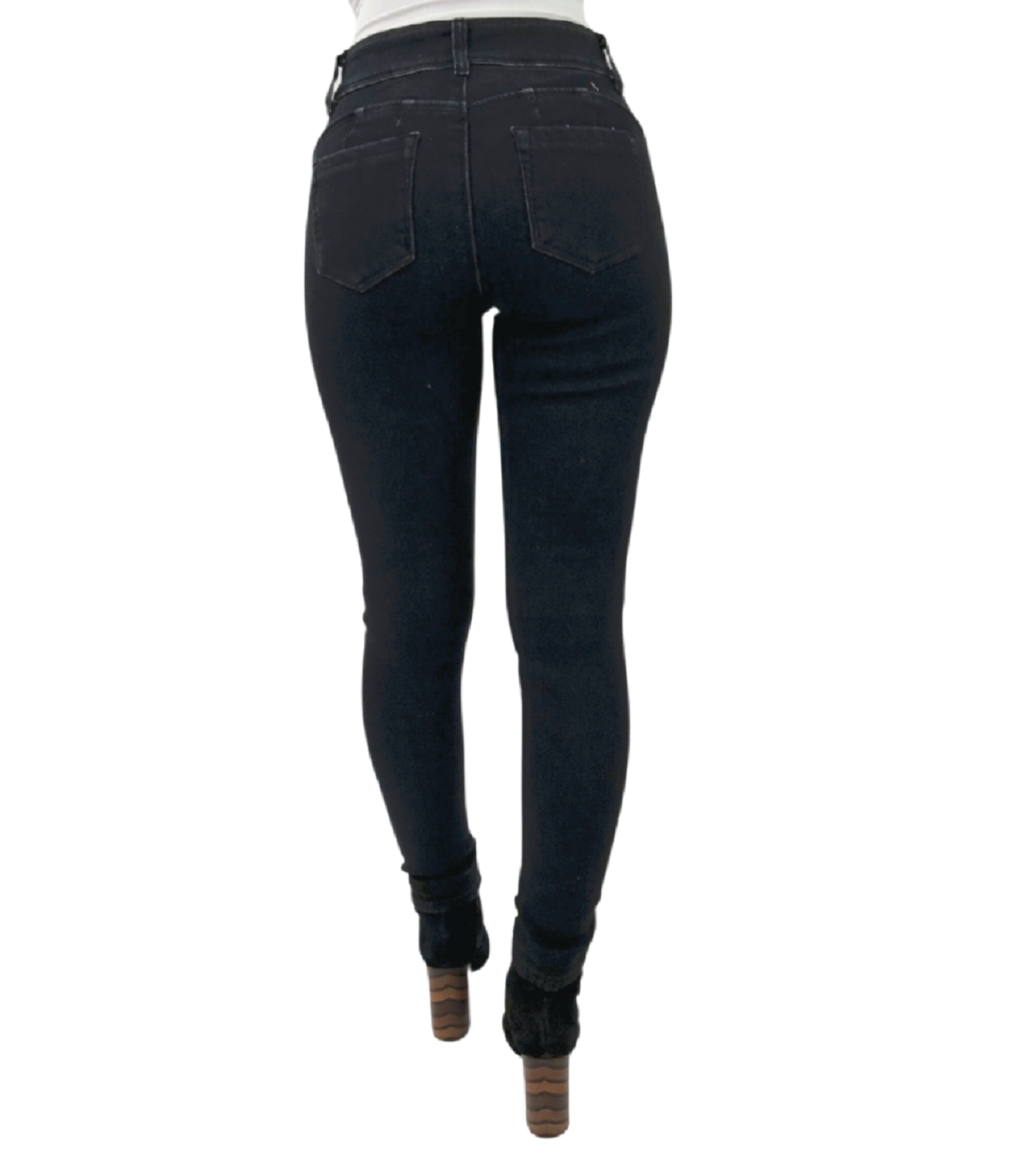 JEANS ALGODÓN SKINNY MUJER TENTATION BLACK CON PIEL T.A. PUSH UP - 2