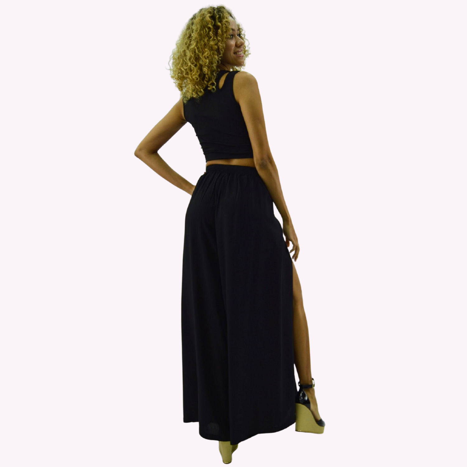 PANTALON PALAZZO TENCEL VISCOSA - 3