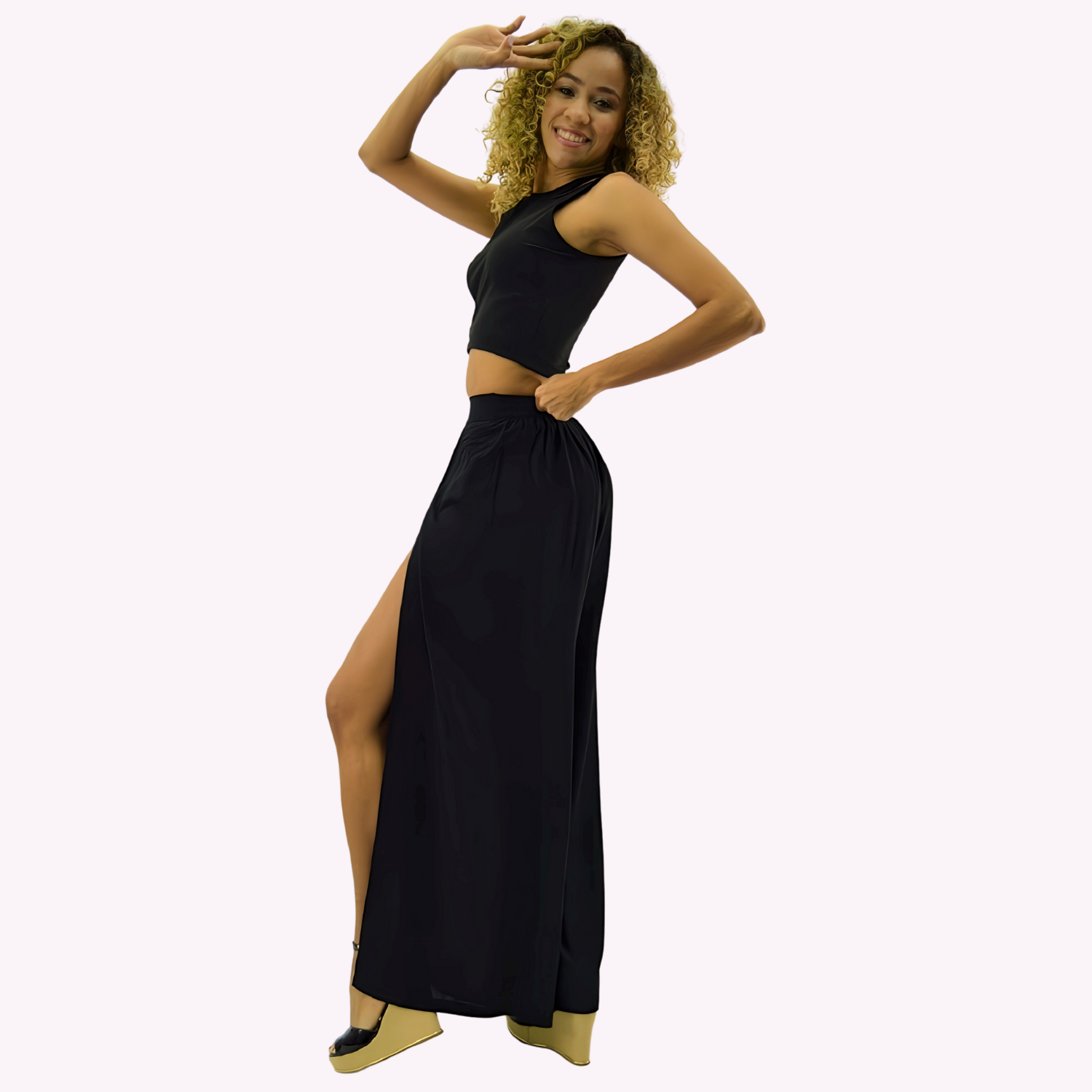 PANTALON PALAZZO TENCEL VISCOSA - 4